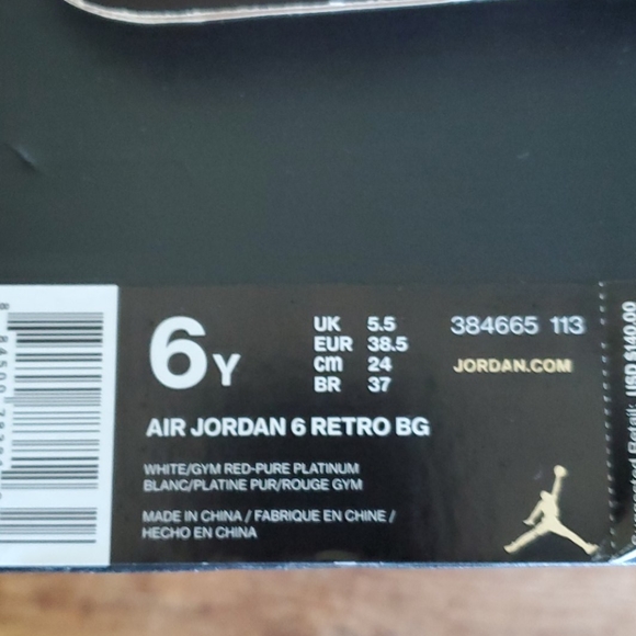 Air Jordan 6 Retro BG 6y - Picture 5 of 5